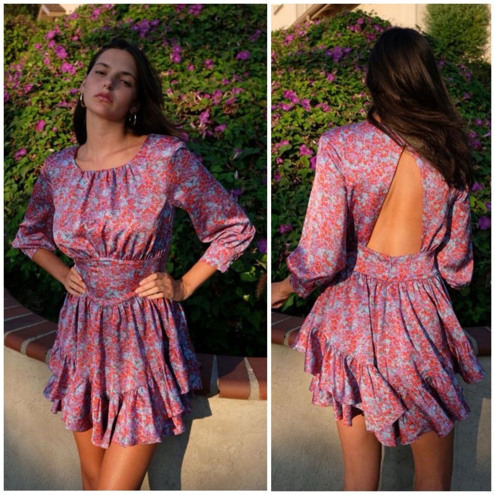 For Love & Lemons Shiloh Mini Dress in Blossom
